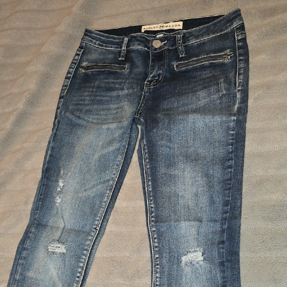 Ashley Mason Blue Denim Skinny Stretch Jeans Size 5 - Picture 3 of 5
